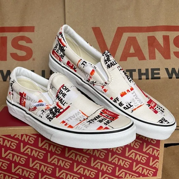 Vans WMNS Classic Slip On Packing Tape Blackdbl/Classic True White sneakers