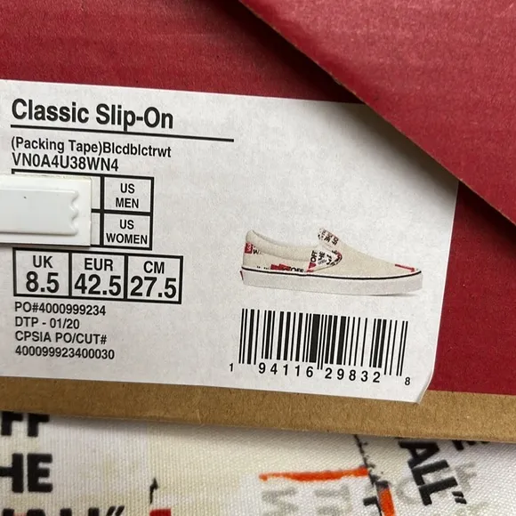 Vans WMNS Classic Slip On Packing Tape Blackdbl/Classic True White sneakers