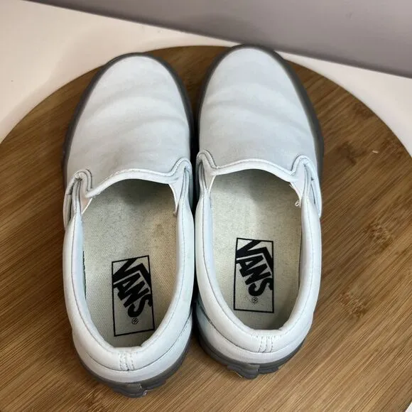 Vans Women's Size 5.5 Classic Slip On Translucent Gum Wan Blue Leather Shoes