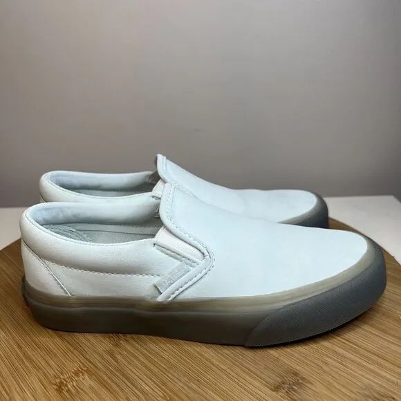 Vans Women's Size 5.5 Classic Slip On Translucent Gum Wan Blue Leather Shoes