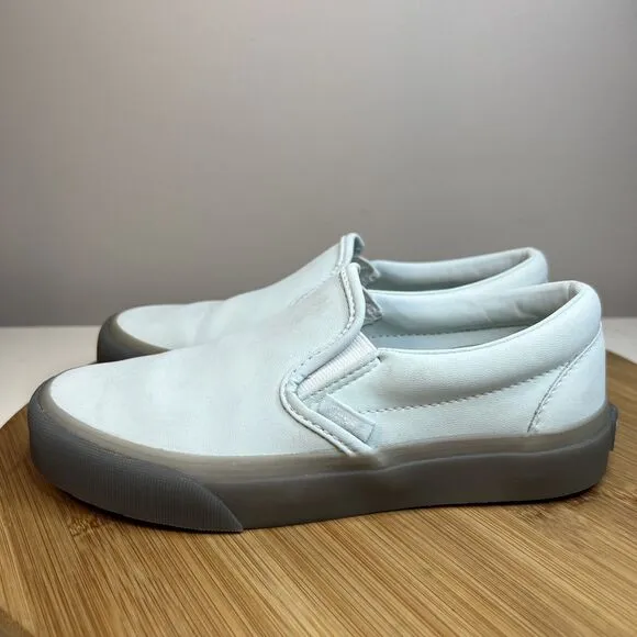 Vans Women's Size 5.5 Classic Slip On Translucent Gum Wan Blue Leather Shoes