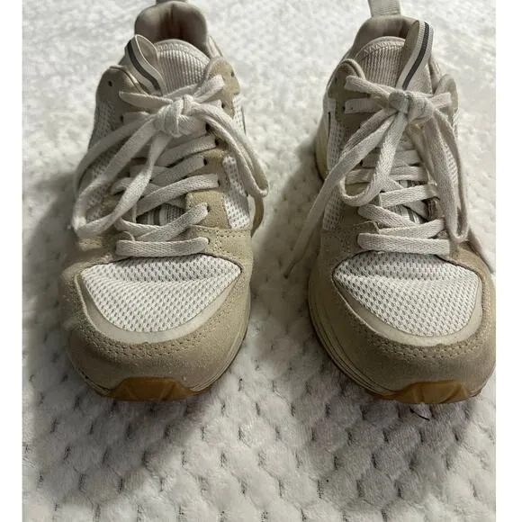 Venturi Bicolor Suede Running Sneakers Women's 9 White Natural Trainers