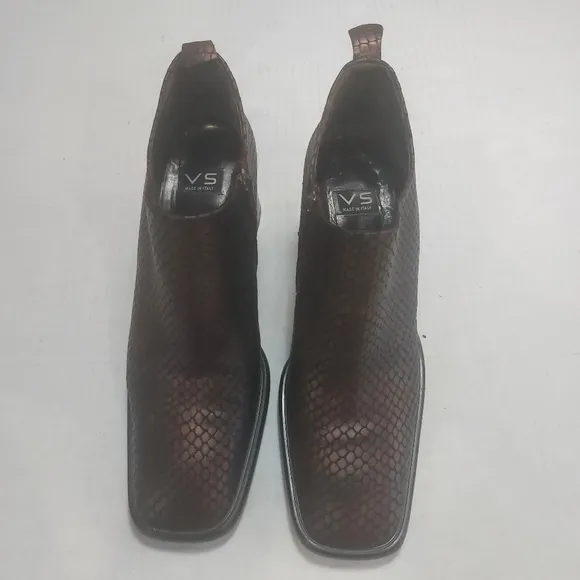 VERO CUOIO Italian Leather Slipon Women's Block Heels Shoes Size 9.5M