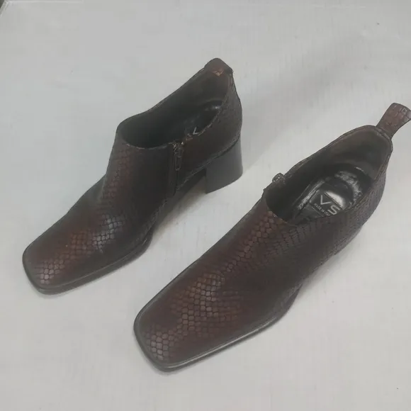 VERO CUOIO Italian Leather Slipon Women's Block Heels Shoes Size 9.5M