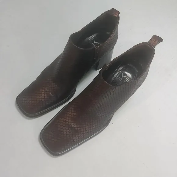 VERO CUOIO Italian Leather Slipon Women's Block Heels Shoes Size 9.5M