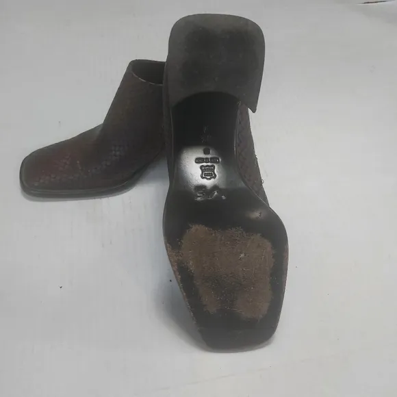 VERO CUOIO Italian Leather Slipon Women's Block Heels Shoes Size 9.5M
