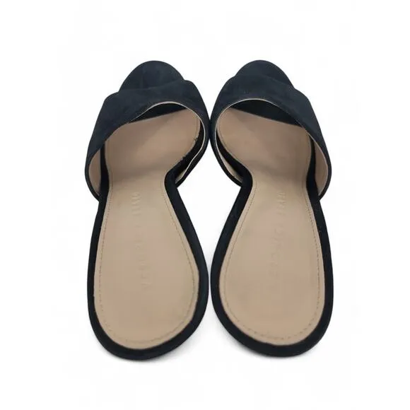 Veronica Beard Dali Platform Heels Black Suede Womens 7 Elegant Open-Toe Sandal