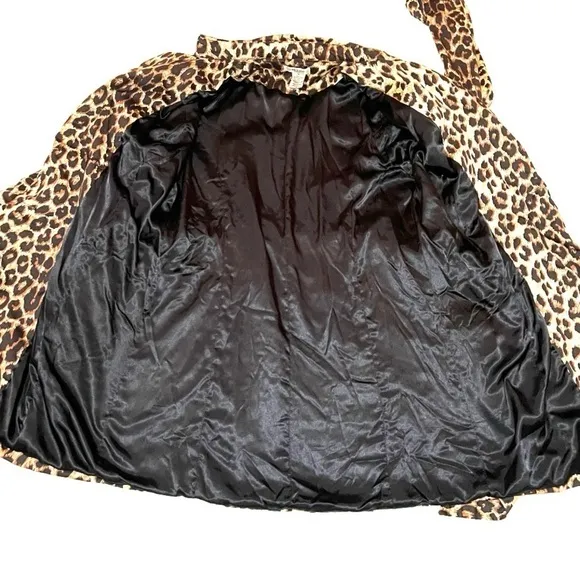 Vertigo Paris double breasted tie belt cheetah print trench coat Size M