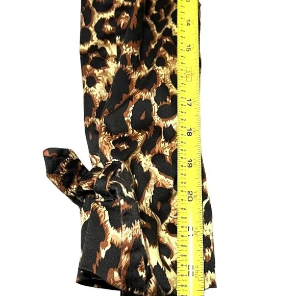Vertigo Paris double breasted tie belt cheetah print trench coat Size M