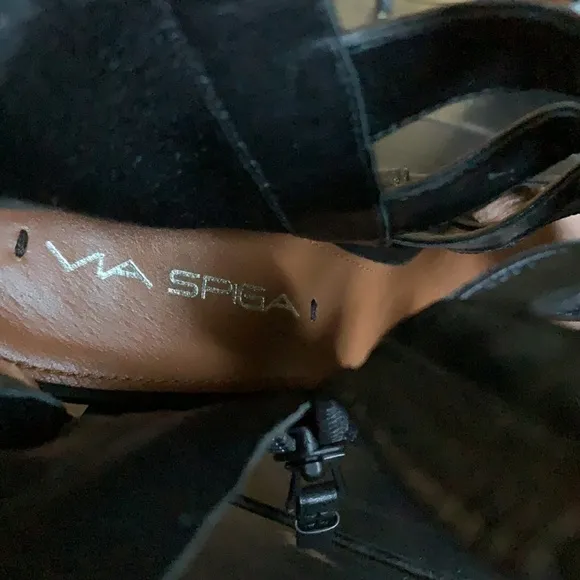 Via SPIGA Nya Black Leather Caged Bootie