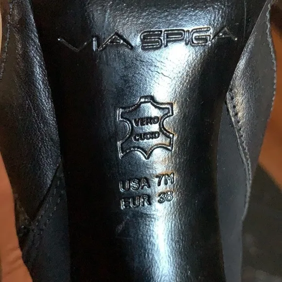 Via SPIGA Nya Black Leather Caged Bootie