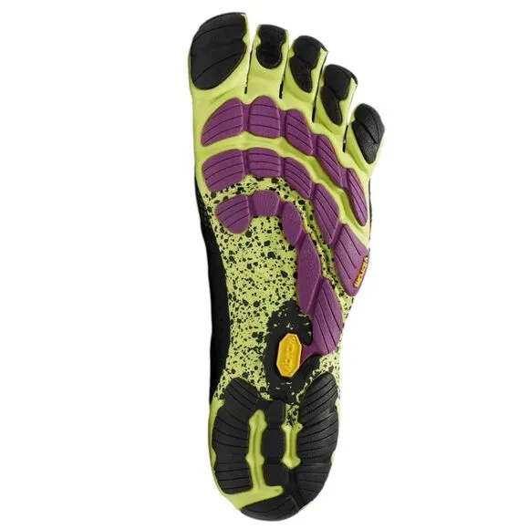Vibram FiveFingers Women's Size 7.5 V-Run Black/Yellow/Purple Shoes NWOT