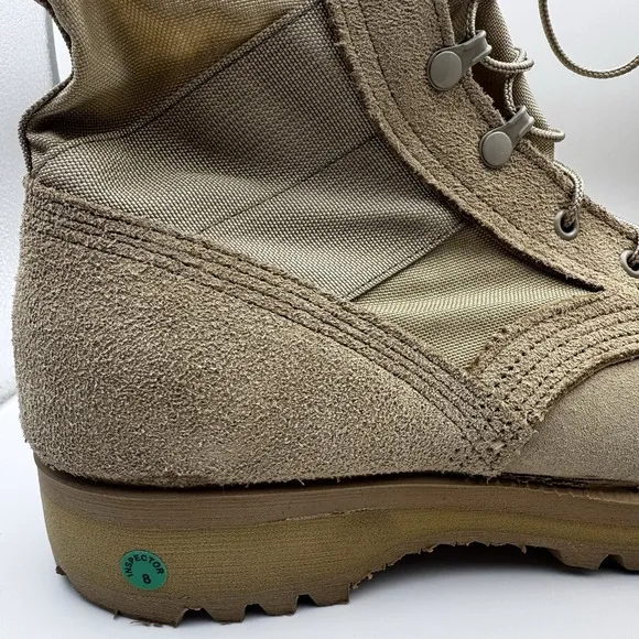 Vibram Hot Weather Army Combat Boots Desert Tan Leather Uppers 9.5R New Tie Up