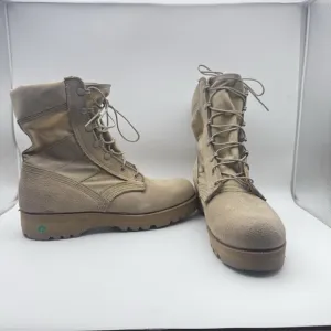 Vibram Hot Weather Army Combat Boots Desert Tan Leather Uppers 9.5R New Tie Up