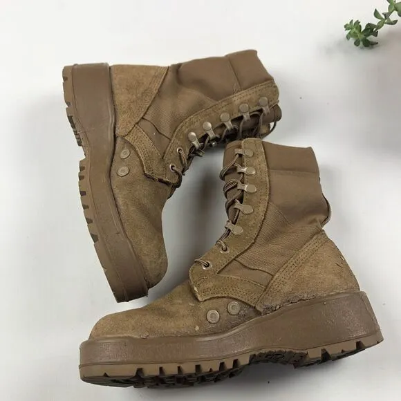 Vibram Hot Weather Combat Army Boots Made in USA Mens Euro Size 37 US 5 R Coyote