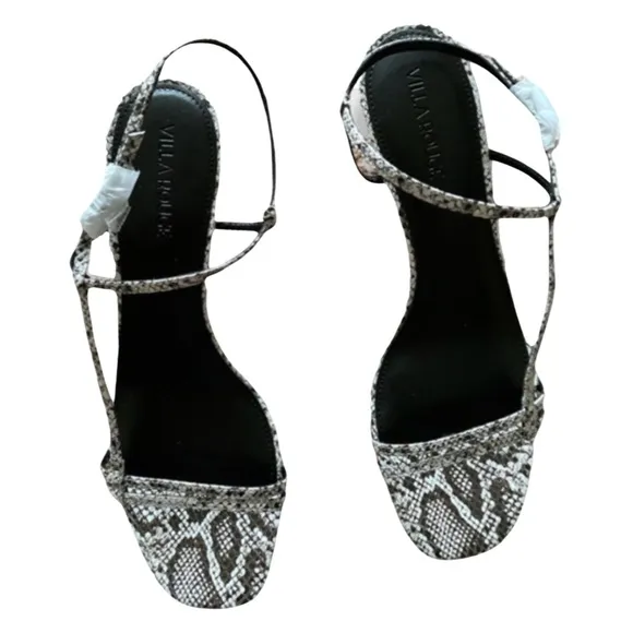 VILLA ROUGE • Snakeskin Desi Sandals Slingback Shoes Includes Box