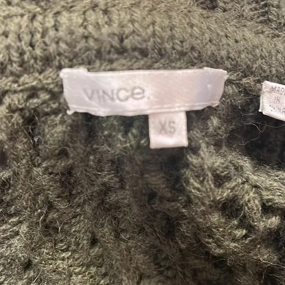 Vince Army Green Alpaca Wool Blend Sweater Sz XS