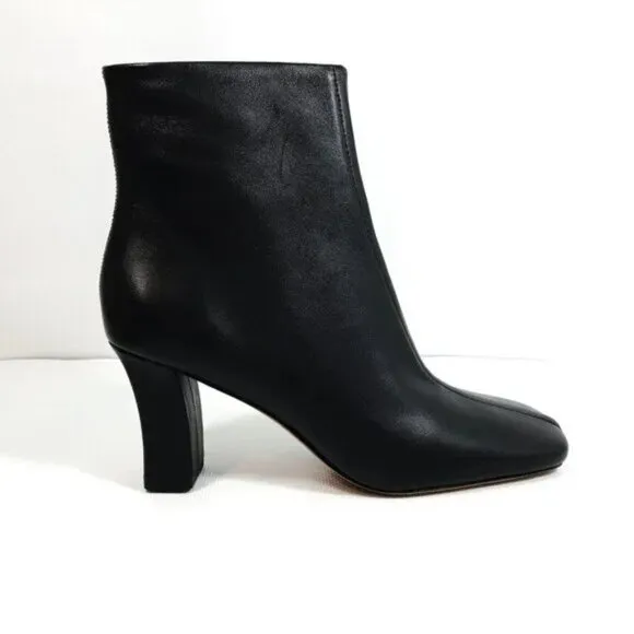 VINCE Black Leather Ankle Boots Women Size 10