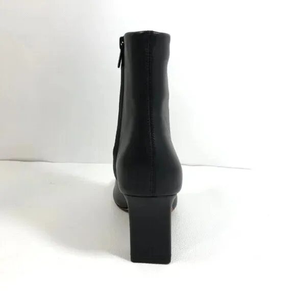 VINCE Black Leather Ankle Boots Women Size 10