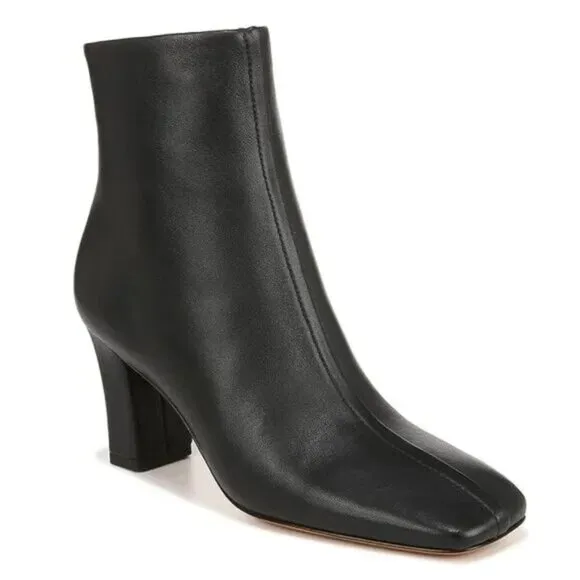VINCE Black Leather Ankle Boots Women Size 10