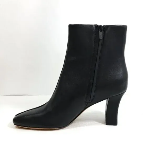 VINCE Black Leather Ankle Boots Women Size 10