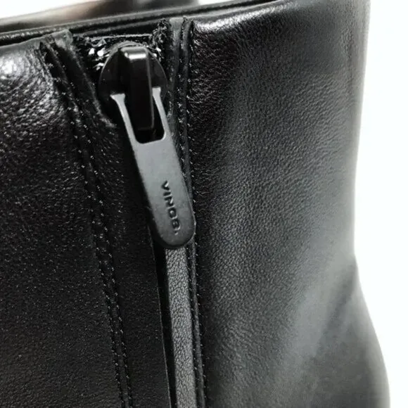 VINCE Black Leather Ankle Boots Women Size 10