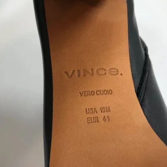 VINCE Black Leather Ankle Boots Women Size 10