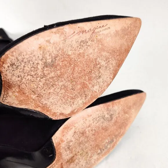 Vince Camuto IMAGINE Suede All Leather Western Boho Chic Fringe High Heel Boots