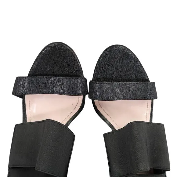 Vince Camuto Shoes Womens 8 Pump Stiletto Heel Zip Open Toe Black Straps Ondetti
