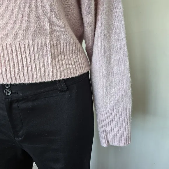 Vince Cropped Boat-neck Cashmere Sweater Pink Champagne Women's S Quiet Luxury