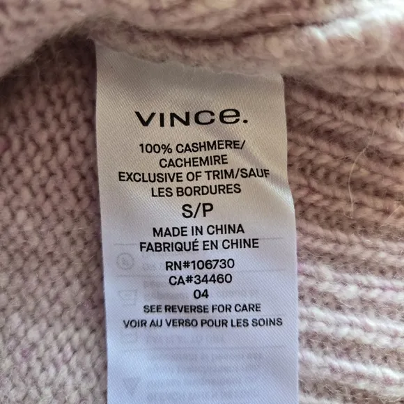 Vince Cropped Boat-neck Cashmere Sweater Pink Champagne Women's S Quiet Luxury