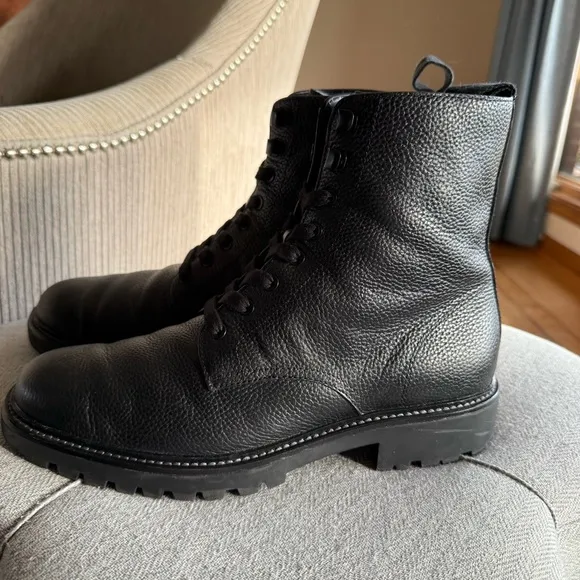 Vince Dominic Black Leather Men's Boots