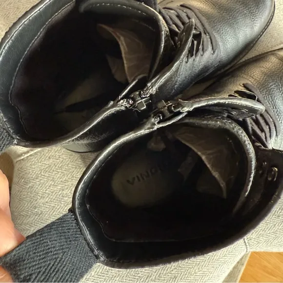 Vince Dominic Black Leather Men's Boots