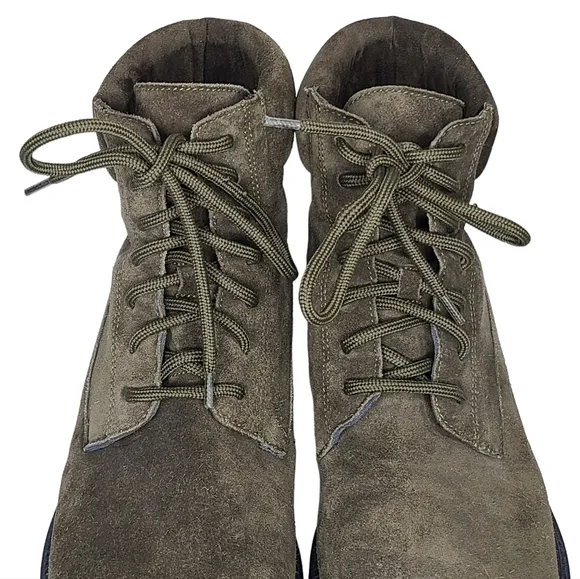 Vince Farley Suede Lace Up Combat Boots Dark Willow Size 10