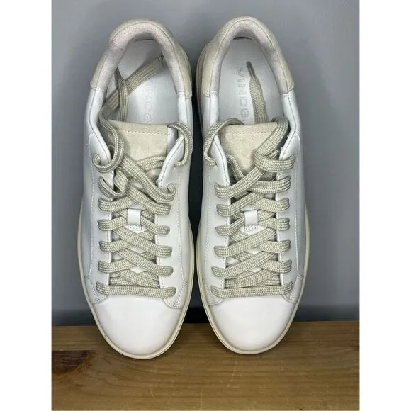 Vince Men's Travis Lace Up Low Top Sneaker Athletic Shoes White Size 7.5