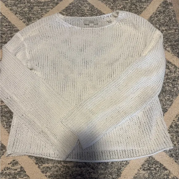 Vince Open Knit Boat Neck Sweater - XS