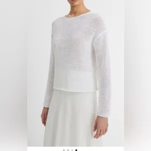 Vince Open Knit Boat Neck Sweater - XS