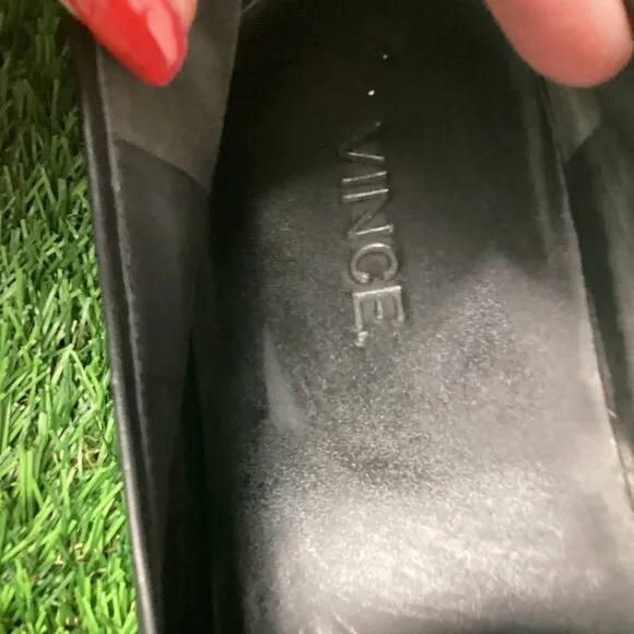 Vince Shoes Black Leather Sneakers Slip On Blair Perforated Loafer 8