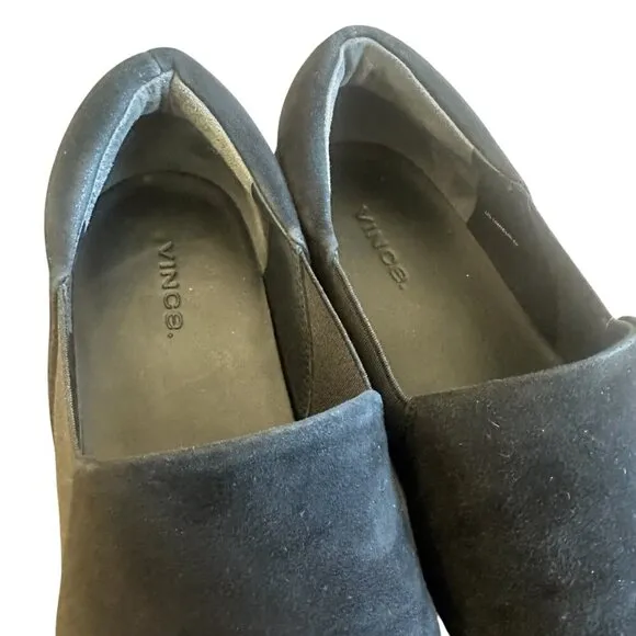 Vince Warren Black Platform Slip-On Sneakers Shoes Classic Suede Size 10 Women's