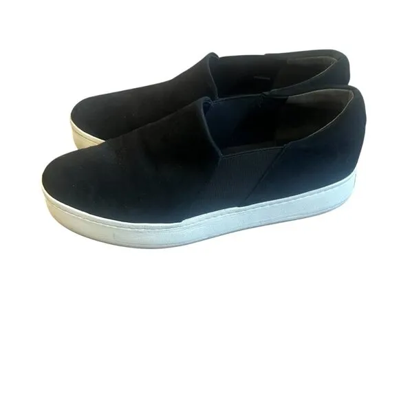 Vince Warren Black Platform Slip-On Sneakers Shoes Classic Suede Size 10 Women's