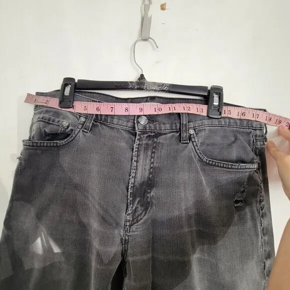 Vince Washed Out Ash Gray Ripped Distressed Bleached Denim Jean Pants Size 34