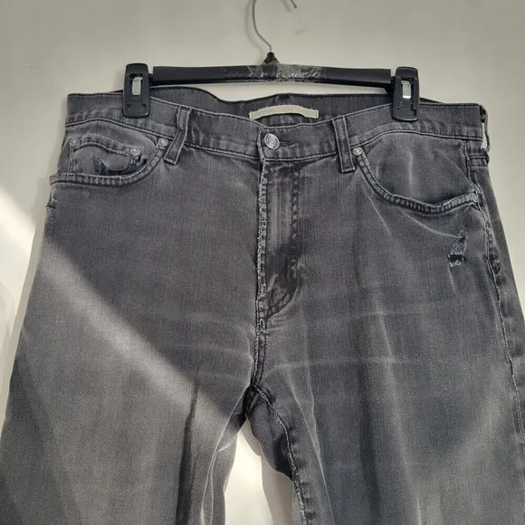 Vince Washed Out Ash Gray Ripped Distressed Bleached Denim Jean Pants Size 34
