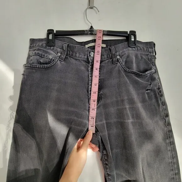 Vince Washed Out Ash Gray Ripped Distressed Bleached Denim Jean Pants Size 34