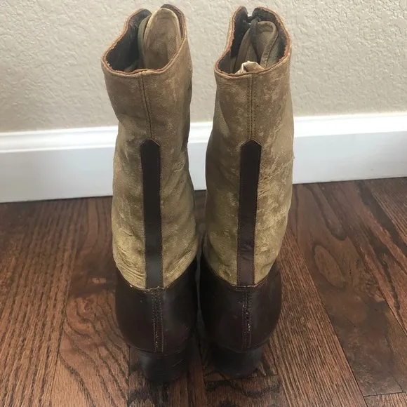 Vintage 1800’s All America Women’s Lace Up Leather/Canvas Victorian Narrow Boots