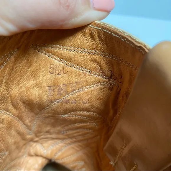Vintage 1940's Frye de Luxe Western Cowboy Boots Tan Brown Size 5.5