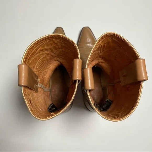 Vintage 1940's Frye de Luxe Western Cowboy Boots Tan Brown Size 5.5