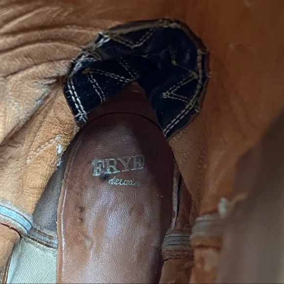 Vintage 1940's Frye de Luxe Western Cowboy Boots Tan Brown Size 5.5