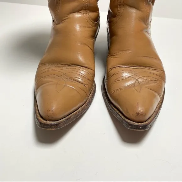 Vintage 1940's Frye de Luxe Western Cowboy Boots Tan Brown Size 5.5