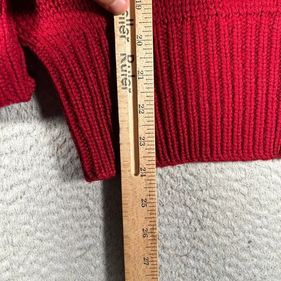 Vintage 40s Princeton Award Letterman Sweater Women M/L? Red Wool Blank Crewneck