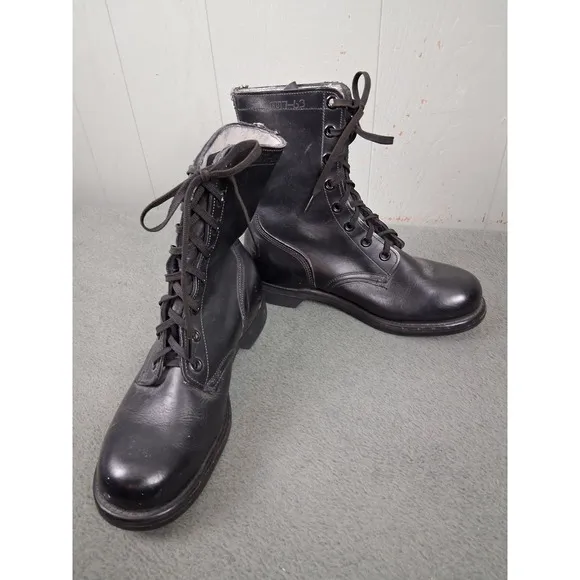 Vintage Army Combat Paratrooper Jump Boots Mens Size 7W Black 7-63 Vietnam Era
